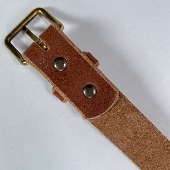 Handmade Leather Belt Vegetable Tanned Brass Buckle - Picture 7 of 8